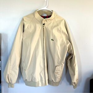 Vintage 80s Izod Lacoste Harrington Bomber Tan Jacket Men's XL